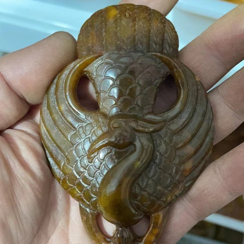 批发高古玉老玉岫玉高仿古董仿古玉器明清战汉岫玉做旧玉佩挂件|undefined