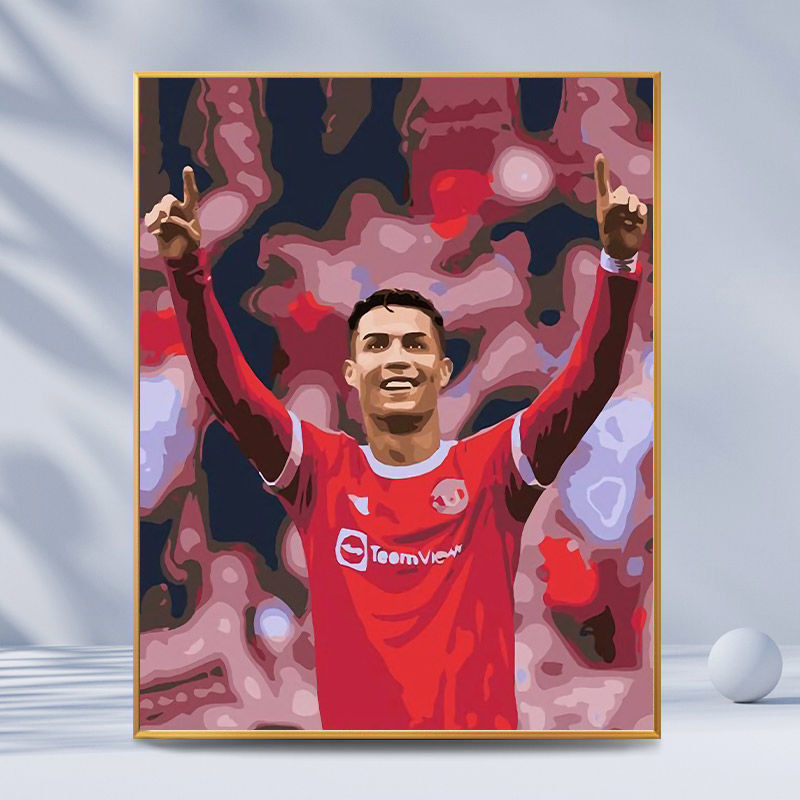 Ronaldo Digital Oil Painting DIY Coloring Hand-Painted Football Star Messi Birthday Gift Boys Handmade Oil Paint Decorative Painting