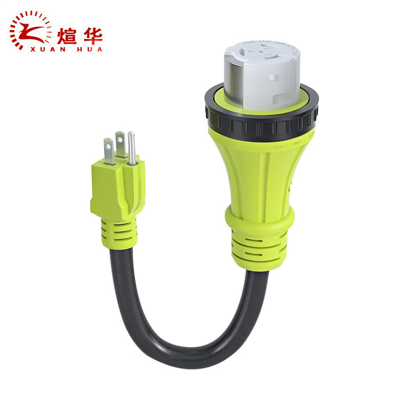 Rv Adapter Cord with Locking Connector, Nema 5-15P Male to Ss2-50R Rv Adapter Cord with Locking Connector, Nema 5-15P Male to Ss2-50R