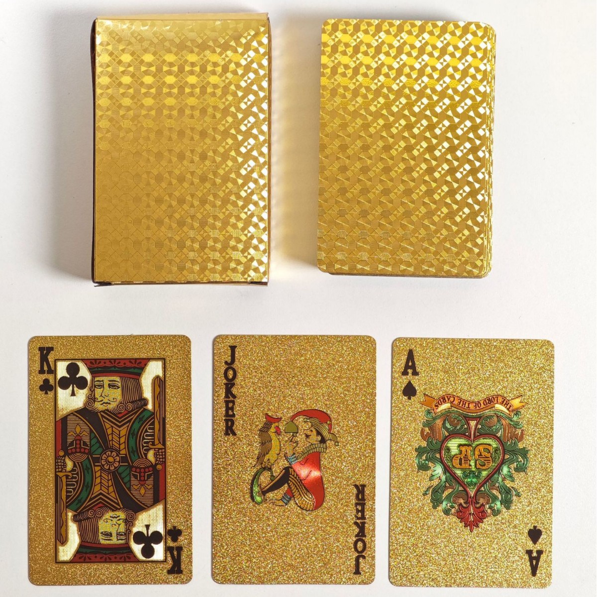Luxurious Gold Foil Playing Cards Waterproof Pet Card Game Set_voghion.com