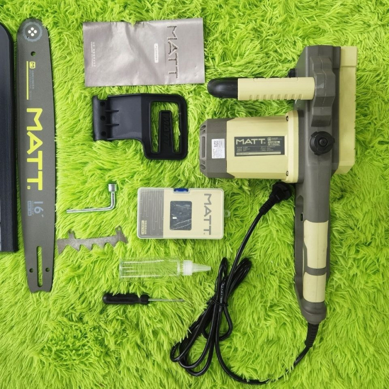 马特918电链锯220V插电电链锯2200瓦16寸导板大功率电锯纯铜电机