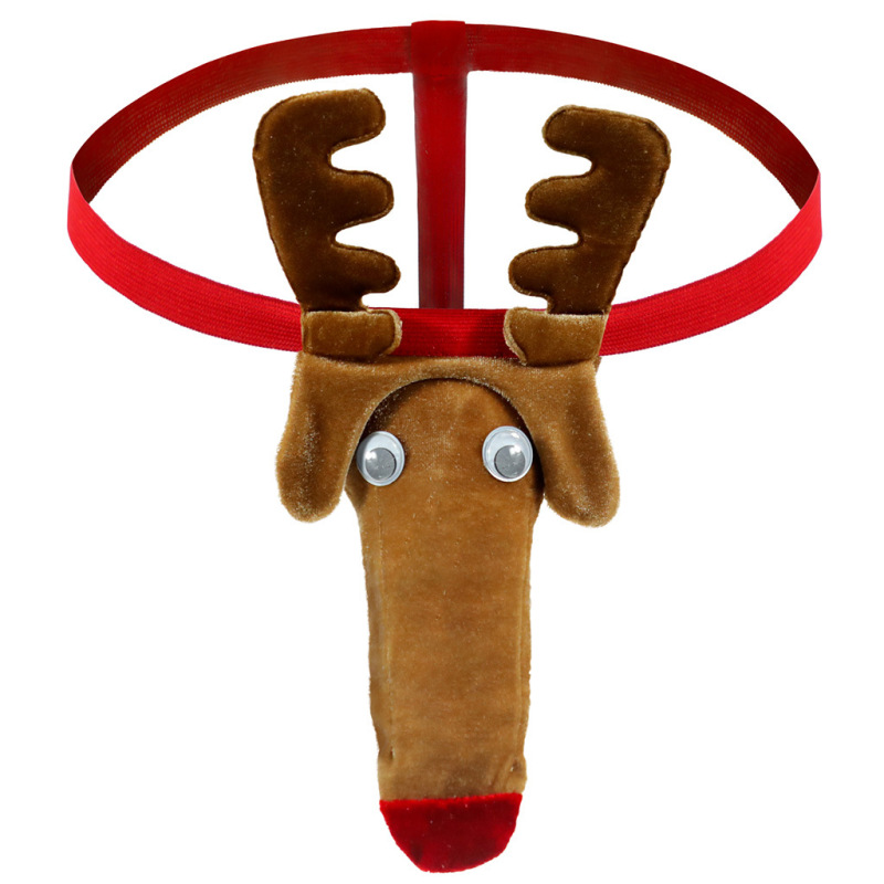 Tzy1083T men's sexy underwear underwear wholesale christmas deer velvet thong t pants