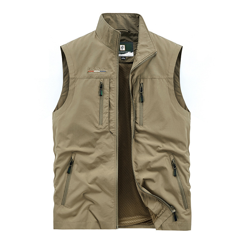 Spring and summer leisure vest men's spring and autumn waterproof windproof waistcoat thin vest men's father outdoor photography fishing