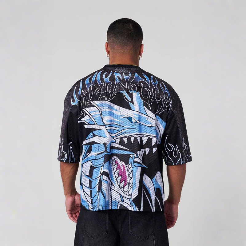 American YOUNGLA joint Yu-Gi-Oh Yu-Gi-Oh super-large sports short-sleeved hole European and American leisure fitness T-shirt