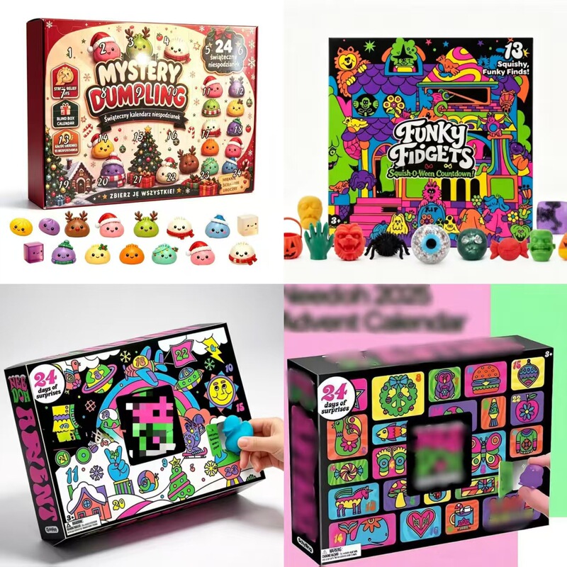 Cross-border new product: 24-piece blind box set with squishy toys for Christmas and Halloween countdown, designed for stress relief and slow rebound Cross-border new product: 24-piece blind box set with squishy toys for Christmas and Halloween countdown, designed for stress relief and slow rebound