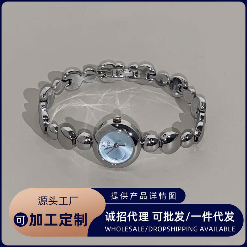 Women's Watch, Light Luxury Niche New Model, Bead Chain Style Small Silver Watch, Simple Design, Versatile for Commuting, Waterproof Bracelet Watch Women's Watch, Light Luxury Niche New Model, Bead Chain Style Small Silver Watch, Simple Design, Versatile for Commuting, Waterproof Bracelet Watch