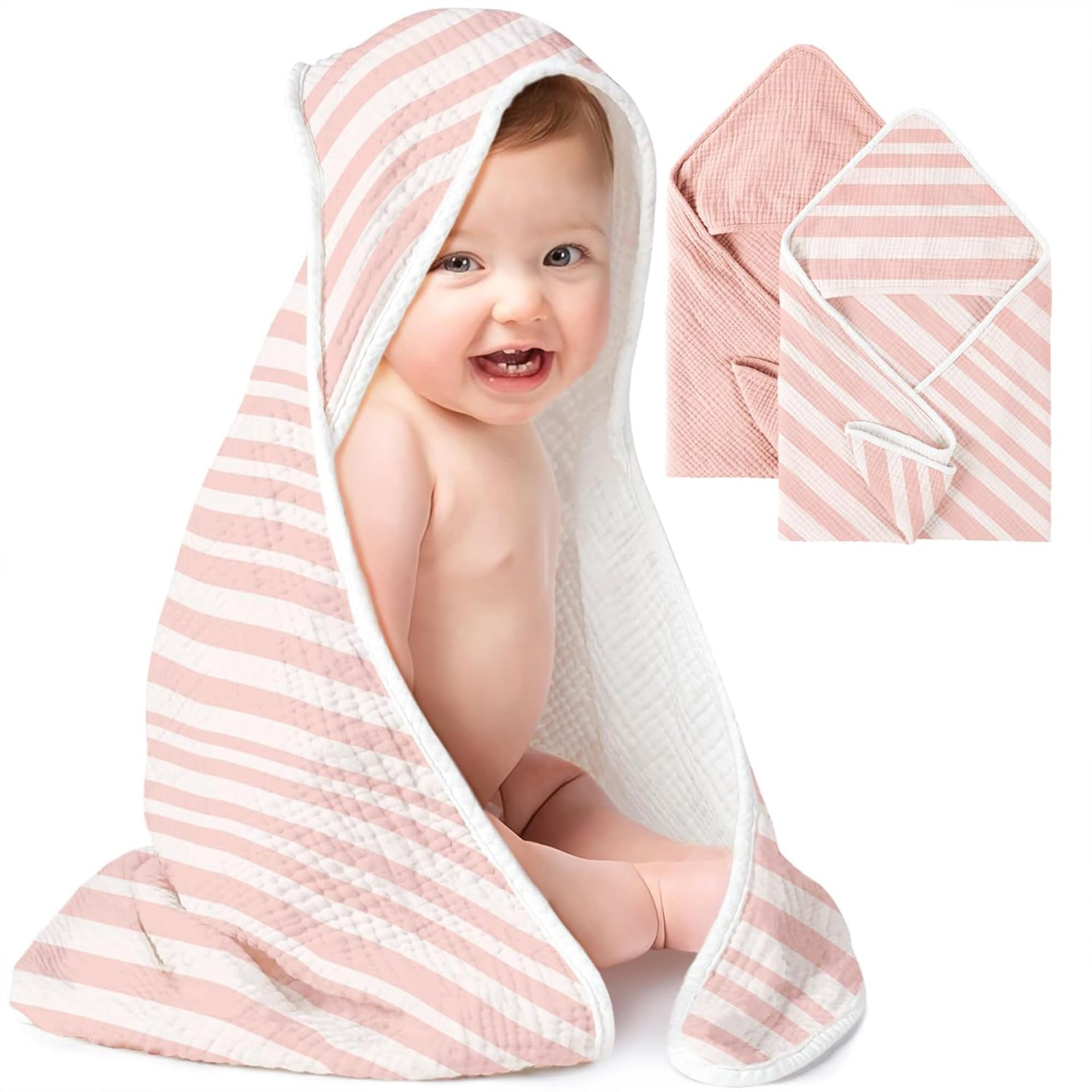 Cross-Border Crepe Gauze Bath Towel, Infant Bath Wrap, Cotton Absorbent Baby Cape, Swaddle Blanket, Breathable