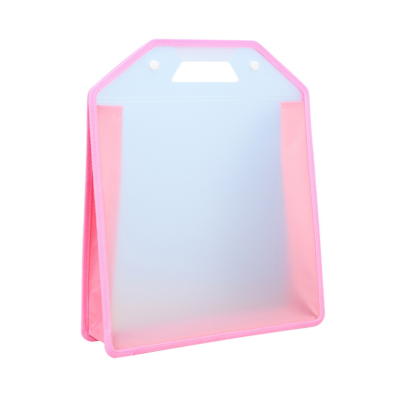 Amazon bolsa de almacenamiento de gran capacidad Oxford Borde de tela bolsa de archivo portátil estudiante Snap esmerilado prueba bolsa de papel al por mayor