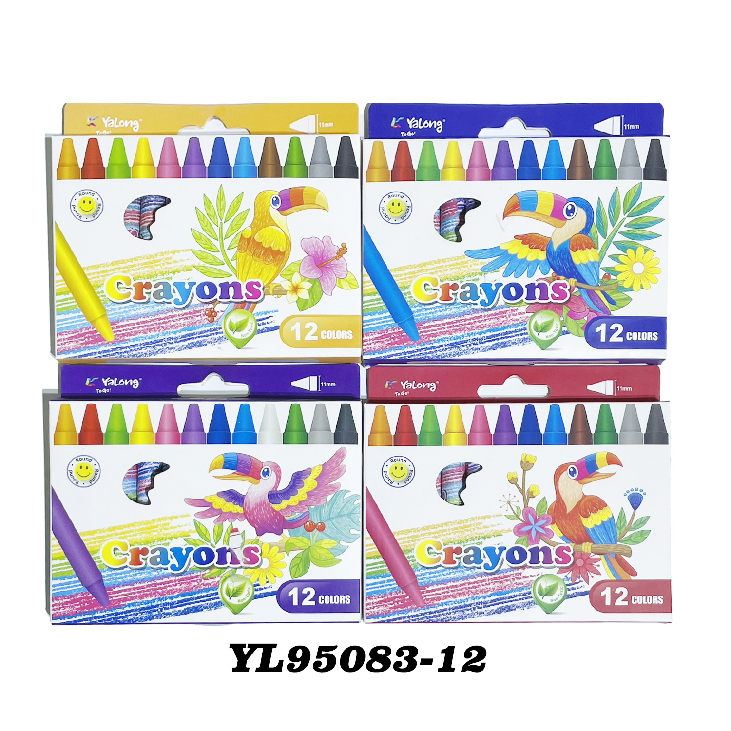 Crayones para Pintura Infantil 12 Colores 11mm para Pintura para Niños
