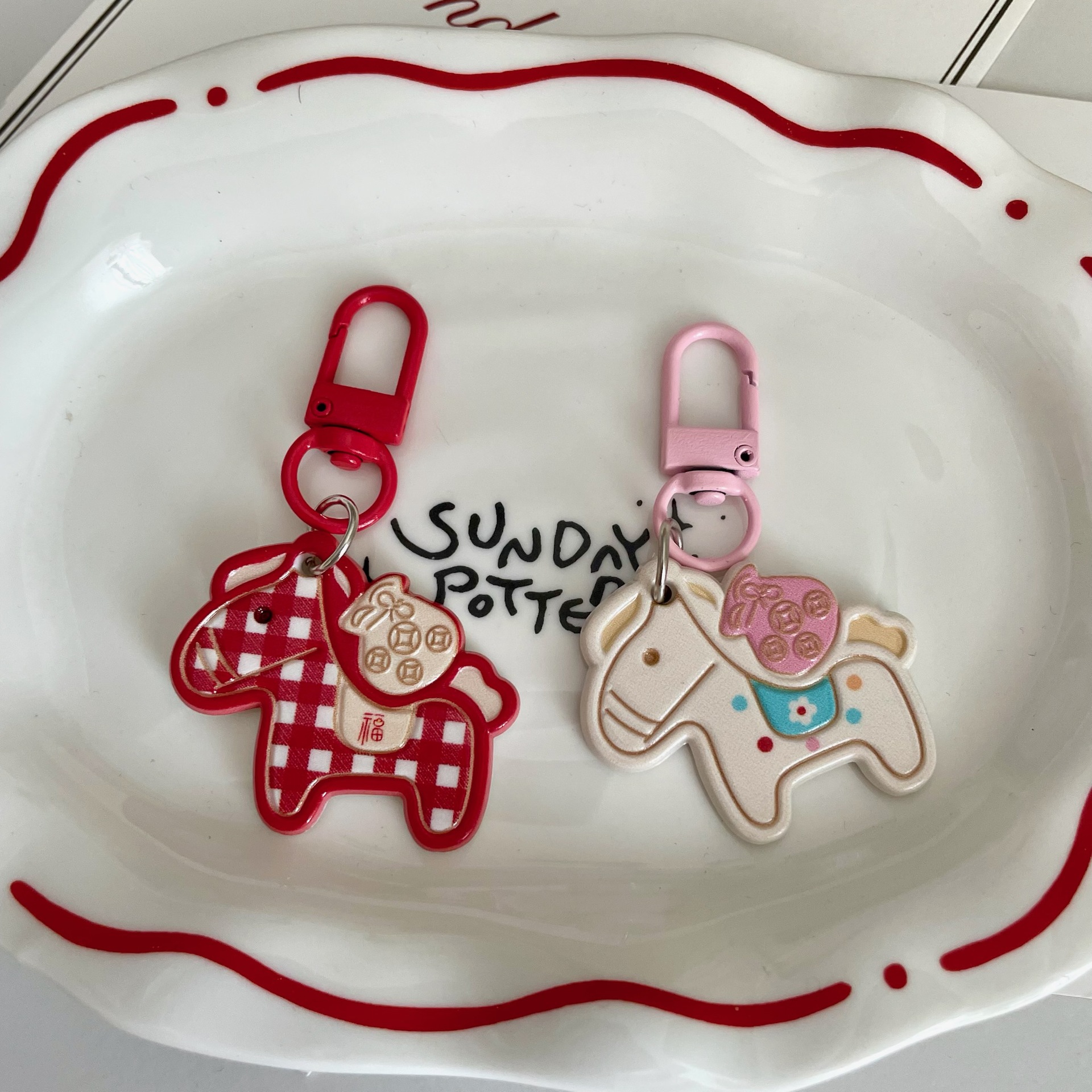 Cute and Fun Money Bag Pony Keychain Cartoon Girl Bag Pendant Car Key Pendant Bestie Gift