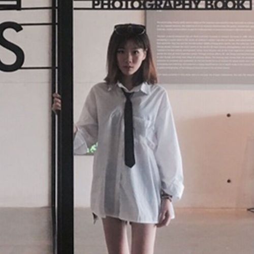 Men's Black Tie-Dye Collared Shirt with Lazy Zipper, No Need for Accessories, Korean Version Fashion JK Student College Style Short-Sleeve