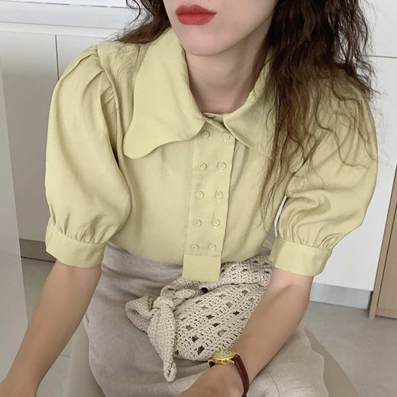 [해외배송-중국] 빈티지 언밸런스 루즈핏 셔츠