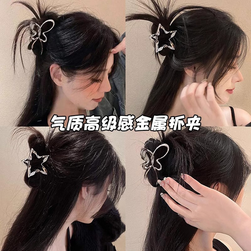 Viento frío correa de arco clip de agarre para mujeres 2025 nuevo estilo de alta calidad clip de tiburón tocado temperamento clip de pelo