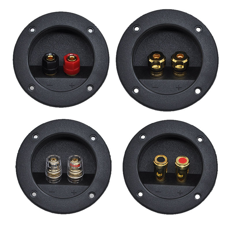 Poste de conexión de cobre redondo de dos posiciones Caja de conexión de altavoz Tablero de conexión de altavoz HIFI Audio Accesorios de bricolaje 48B