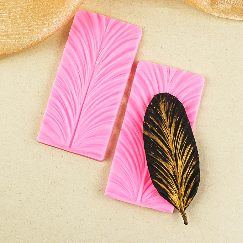 Herramientas de decoración de pasteles fondant DIY hoja textura molde de silicona molde de plumas de pavo real molde de pastel de chocolate