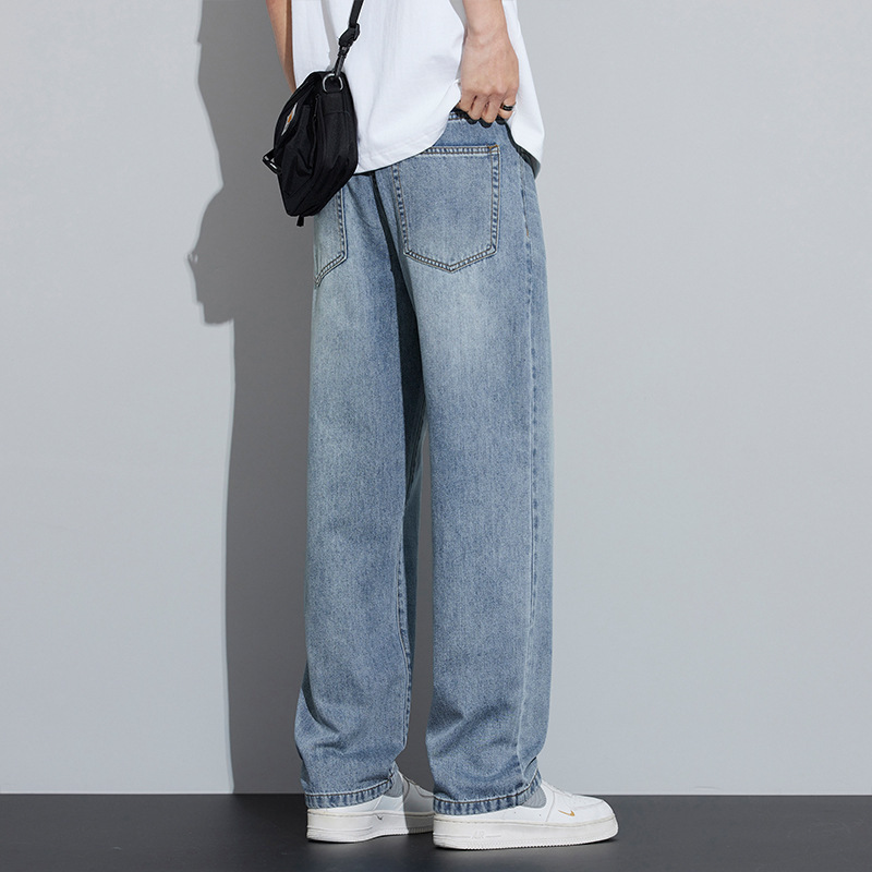 2025 Spring and Summer New Loose Jeans Men's Trendy Brand Versatile Casual Thin Breathable Lyocell Tencel Straight Pants