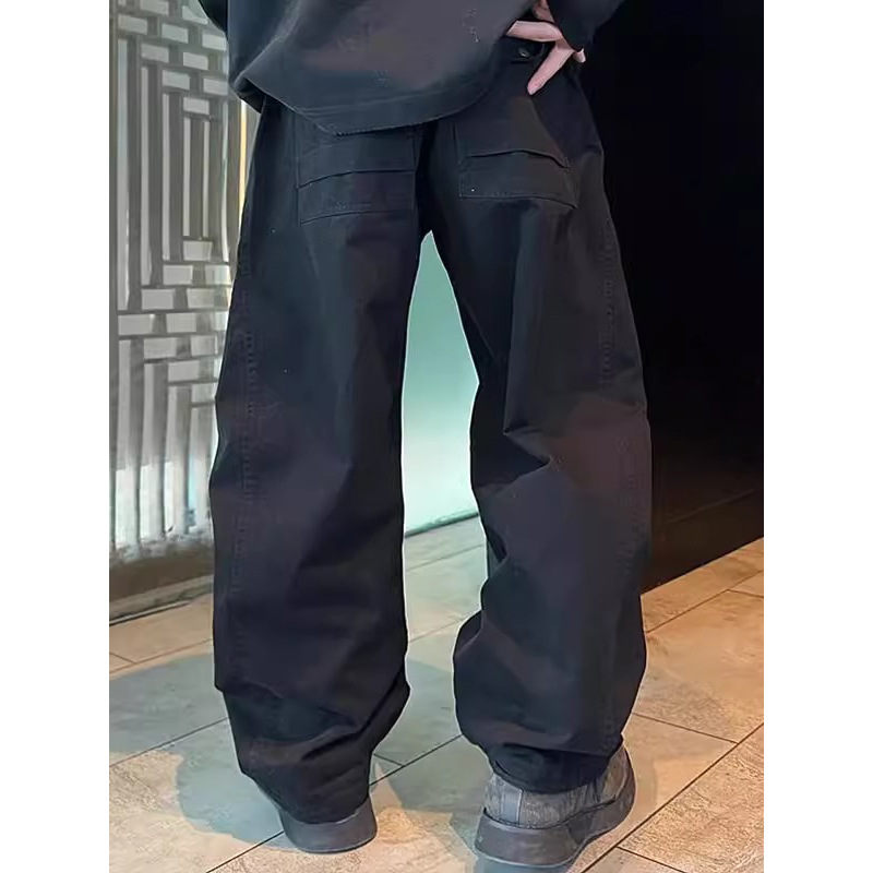 2025 new fashion brand American style high-end sense machete casual pants men's simple ruffian handsome loose work wide leg pants