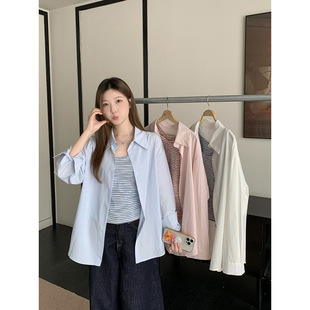 2025 spring new chubby girl plus size women's fashion striped vest light shirt two-piece set