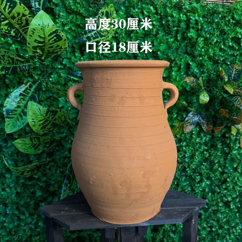 红陶花盆陶罐老式泥瓦盆大口径盆栽绿植多肉法师老桩客厅透气|undefined