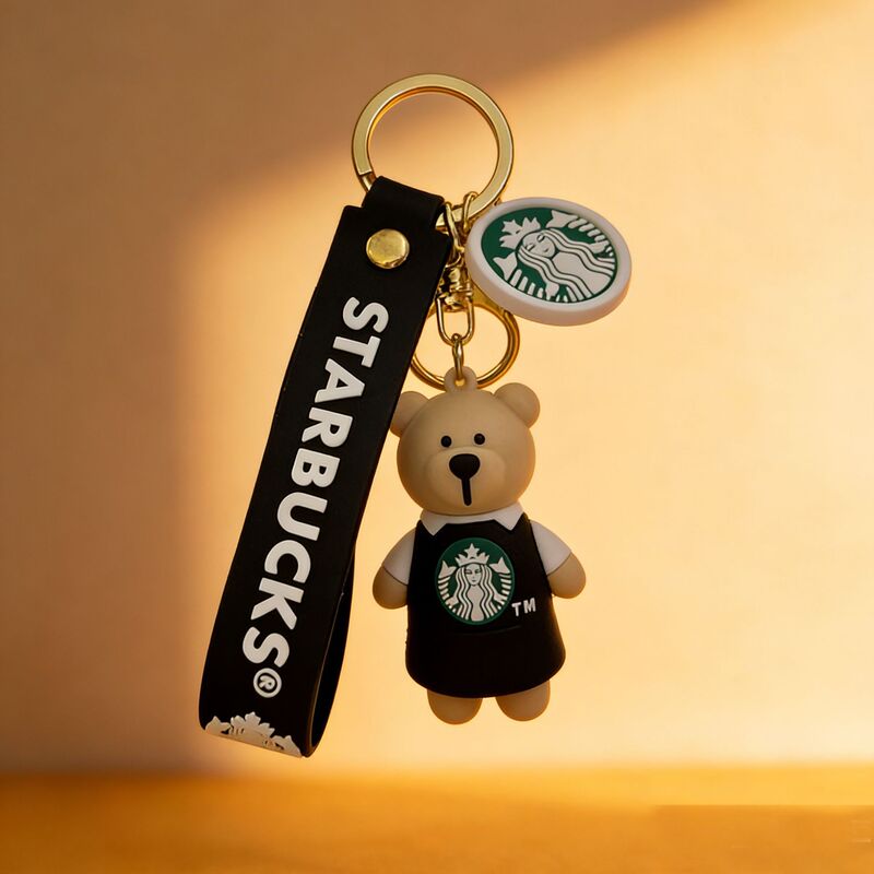 Factory Direct Sale Internet-Famous Starbucks Cartoon Keychain Cute Pendant Silicone Bear Doll Keychain Car Keychain Factory Direct Sale Internet-Famous Starbucks Cartoon Keychain Cute Pendant Silicone Bear Doll Keychain Car Keychain