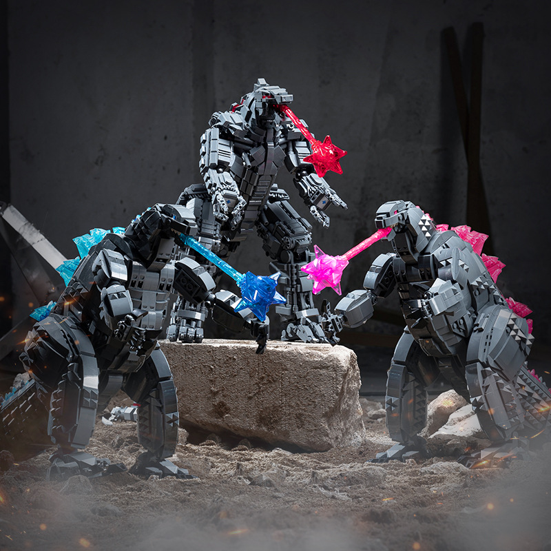 Panlos 687001-10 Mecánico Godzilla Dinosaurio King Kong Bloques de construcción difíciles para niños Modelo de juguete