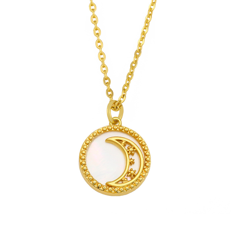 Collier De Zircon De Cuivre Étoile De Lune De Mode En Gros display picture 5