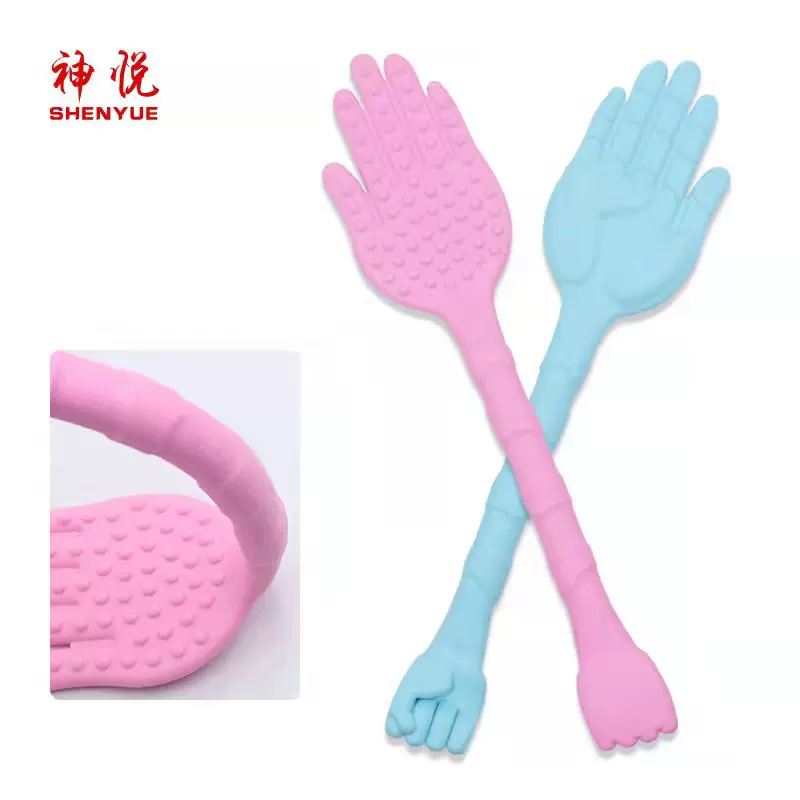 542神悦塑胶经络拍子现货按摩敲背锤硅胶拍痧板地摊展会现货批发