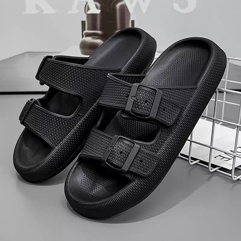 2025夏季新款厚底拖鞋男情侣休闲时尚百搭防滑软底耐磨外穿凉拖女