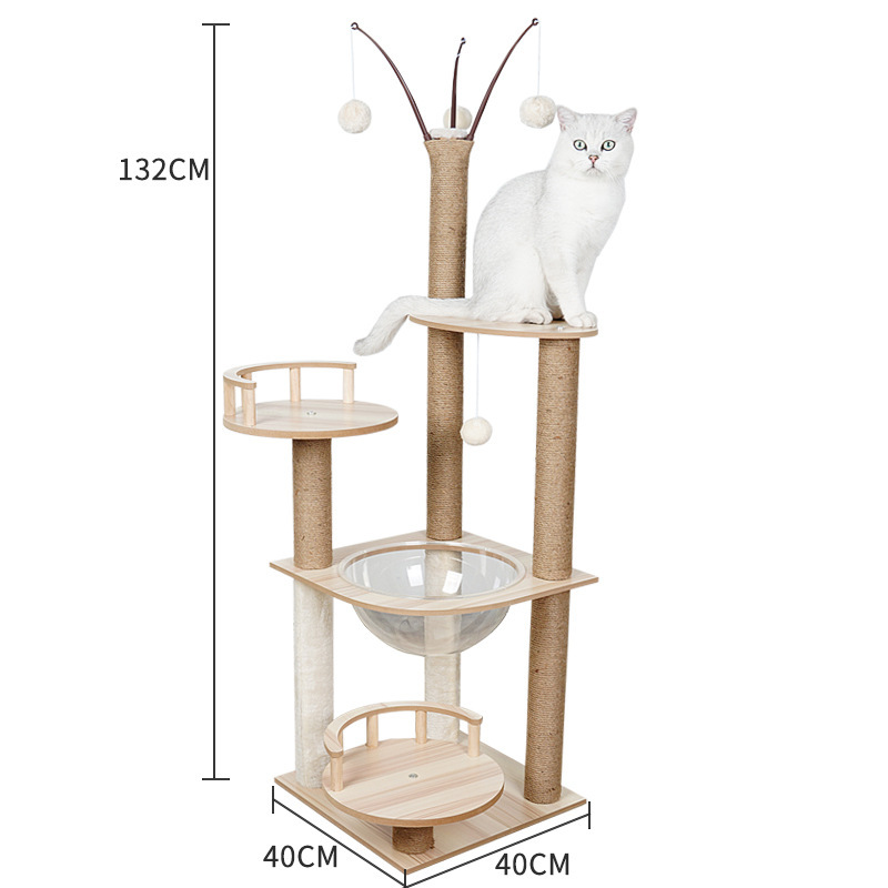 Lefei suministros para mascotas de gran tamaño gato escalada rack gran nido de mascotas cuatro estaciones universal Comercio exterior espacio cápsula gato escalada rack gato nido
