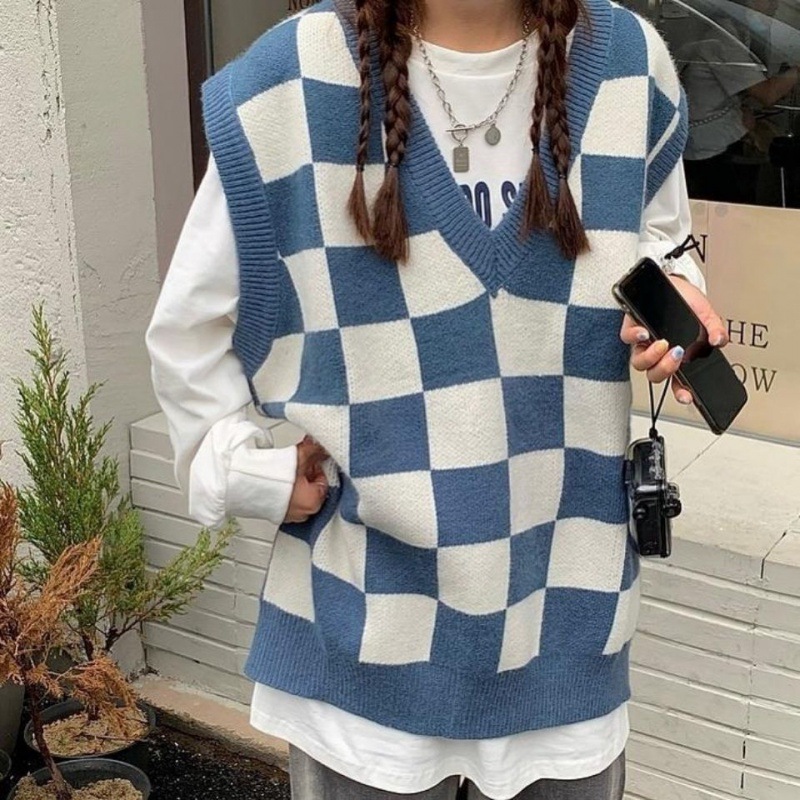 Men's Plaid Sweater - Black