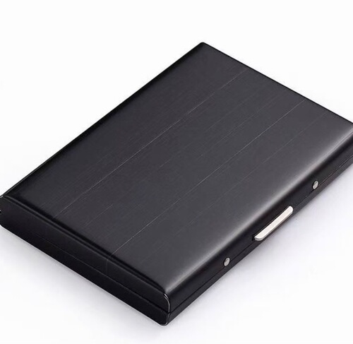 Amazon-style accordion storage bag, cute solid color open-top black card box, EUKONI card holder, stainless steel card case