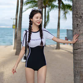 泳衣女款2024新款连体显瘦游泳衣专业保守遮肚游泳馆泡温泉泳装