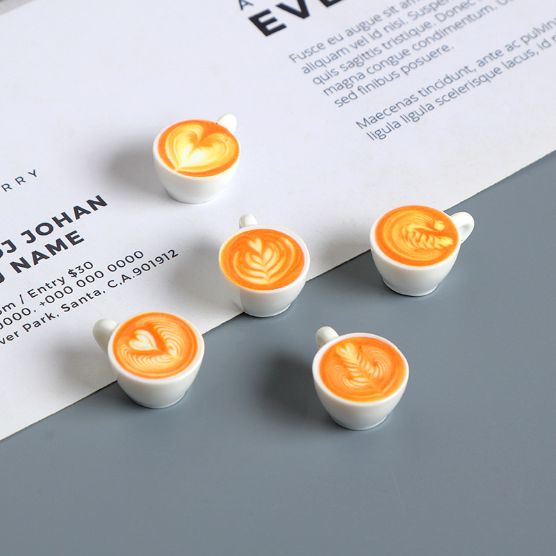 ミニミニチュア食品おもちゃシミュレーション三次元コーヒーカップ樹脂装飾品 diy クリーム接着剤ドールハウス装飾モデル|undefined