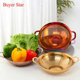 加厚304不锈钢沥水篮密孔篮多用沥水篮水果篮多用盆 厂家可定logo