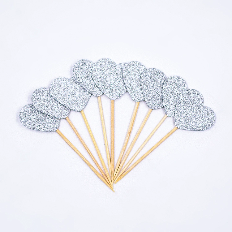Cake topper heart picks, assorted red/rose and mixed sets, multiple pack sizes (70–100 pcs)