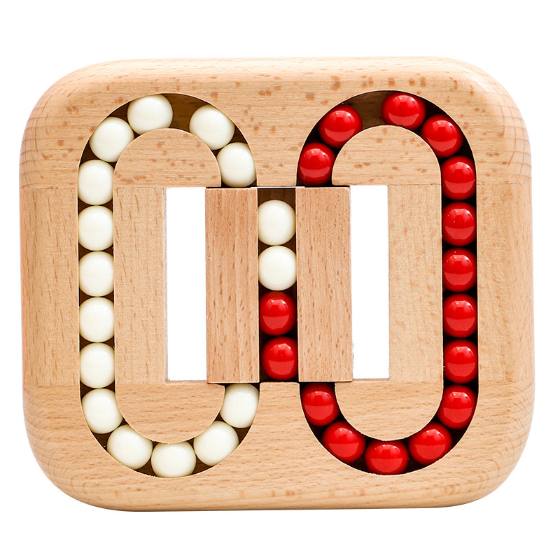 Bola plana de los niños haya Luban bloqueo adulto rompecabezas cerebro quema madera cuentas correderas descompresión inteligencia entrada grande juguete