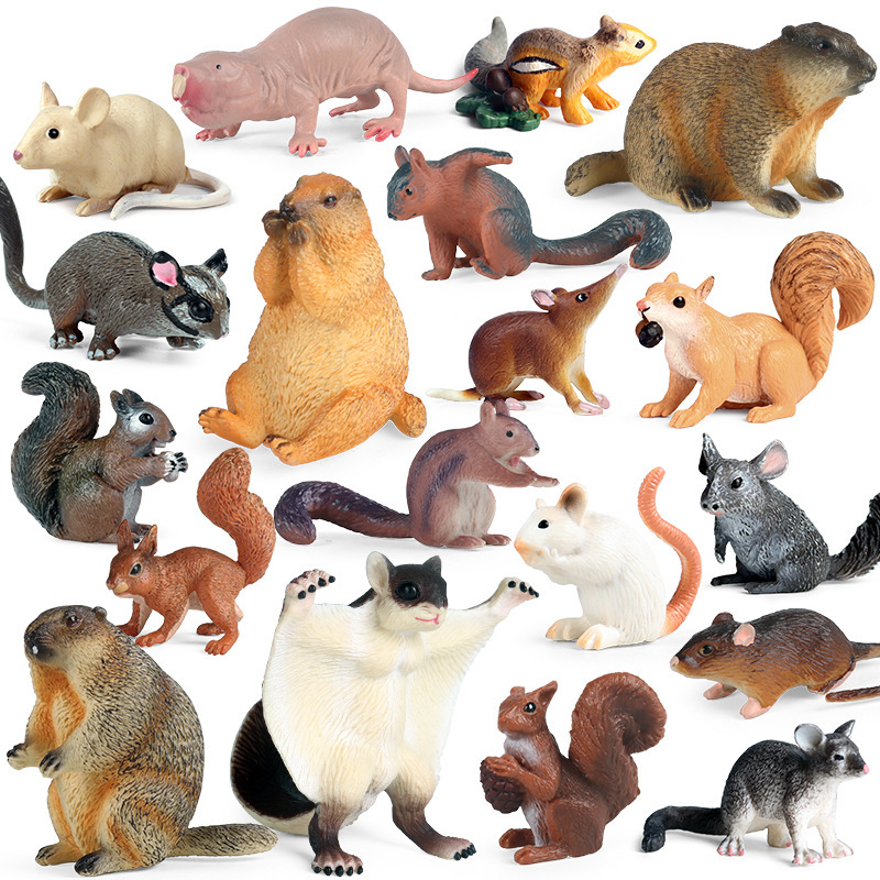 Children's Artificial Animal Model Toys Mouse Flying Squirrel Marmot Squirrel Naked Mole Rat Golden Hamster Weasel Hamster