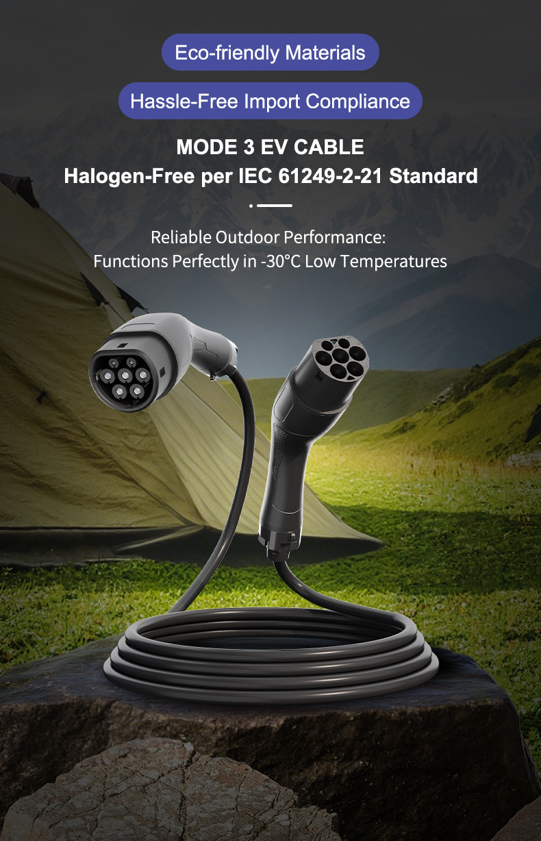 European Standard Dual-Head Gun Type2, Exclusively for European Cross-Border Use, 3.7Kw for New Energy Vehicle Charging Stations, 7-Kilowatt Type 2