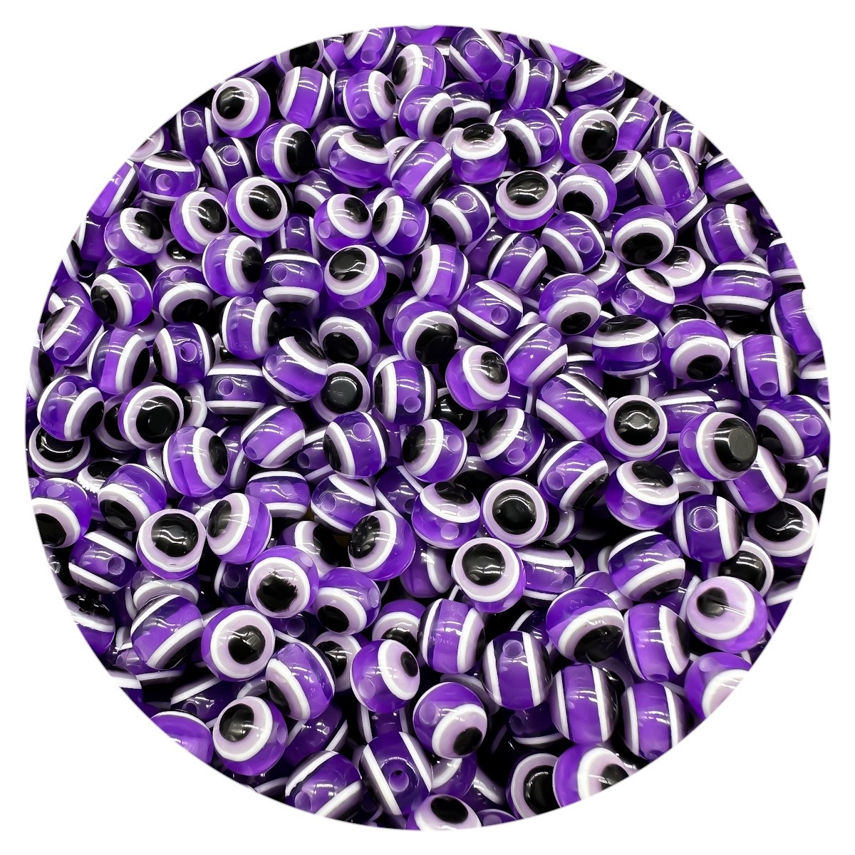 8mm / 10mm resina malvado ojo de pez fijación perlas diy joyería llavero accesorios de fabricación de cadenas de teléfonos móviles