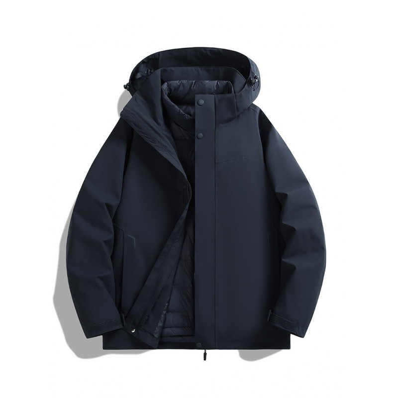 Tropas de asalto al aire libre desmontables 3 - en - 1 impermeable a prueba de tormentas y lluvias sellado en caliente chaqueta de montaña de pluma masculina y femenina image 4