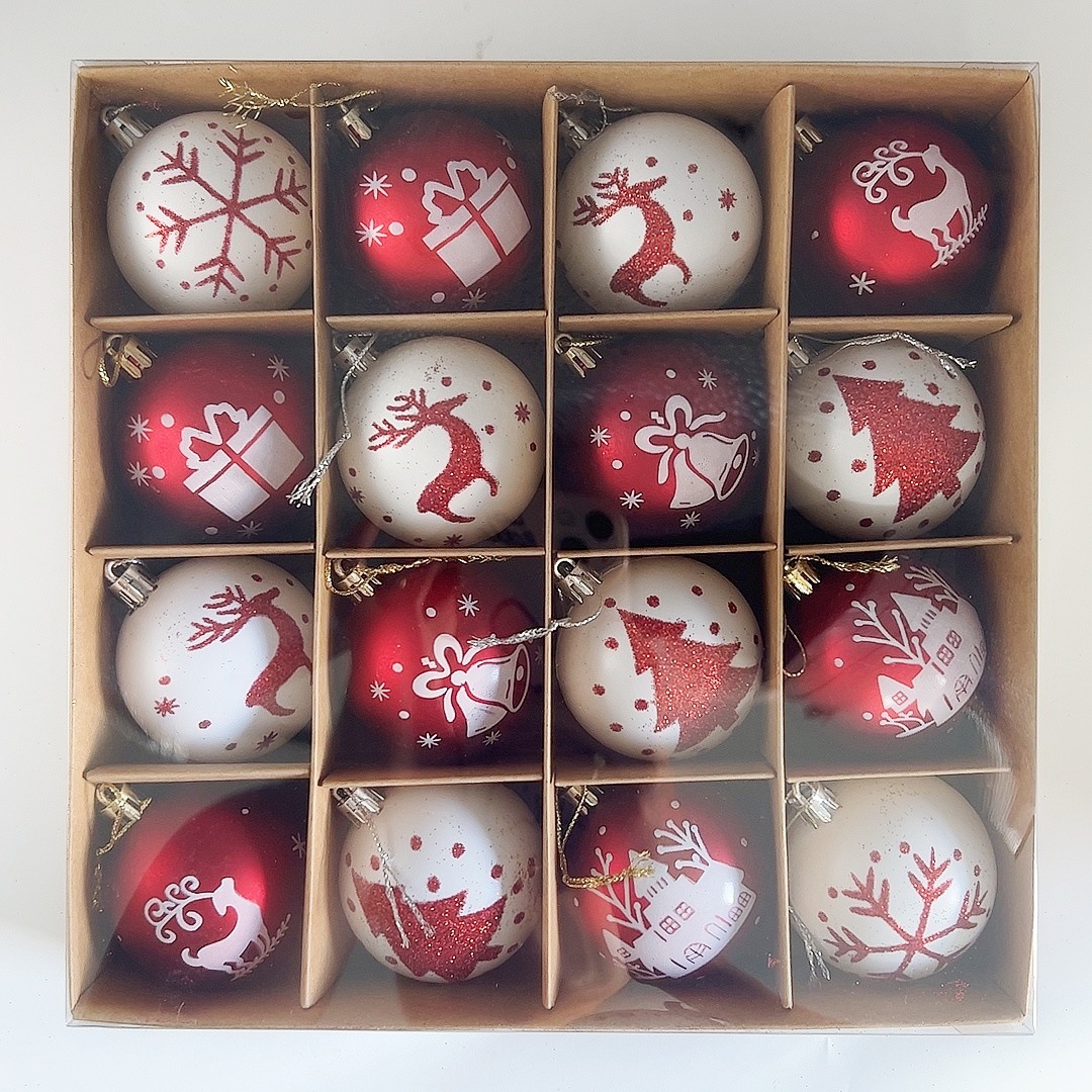Decoraciones navideñas 16 paquetes pintados a mano bolas navideñas árbol de Navidad decoraciones navideñas