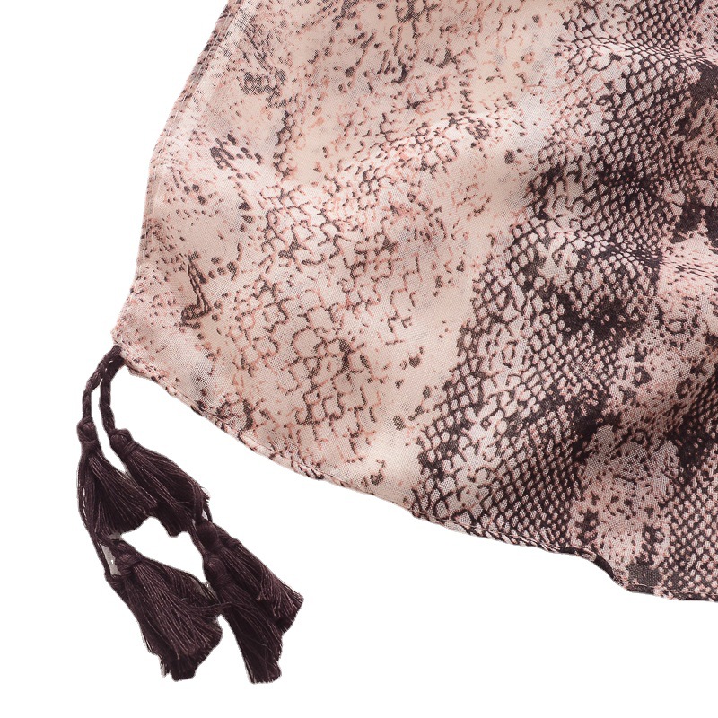 Pañuelo de seda de primavera y otoño chal de fotos de viaje para mujer Moda europea y americana clásica retro estampado de leopardo patrón de serpiente bufanda de algodón y lino