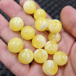 荧光浮盐水蜜蜡圆珠散珠人造白黄黄蜜蜡diy饰品配件手工珠子批发