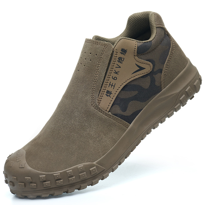 Zapatos de seguridad para soldador para hombre, antideslizantes, anti-quemaduras, anti-chispas, zapatos de trabajo, zapatos de seguridad para obras de construcción, anti-aplastamiento, anti-pinchazos.