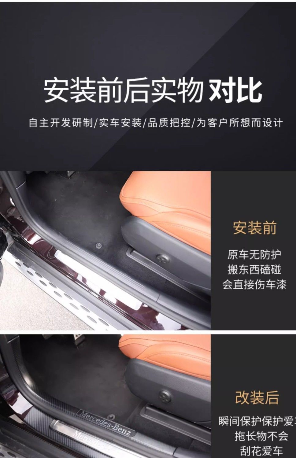 SuitabLe for Mercedes-benz 23-24 Mercedes-benz GLC300L Door SiLL Strip GLC260L WeLcome PedaL Rear Guard Modification Parts