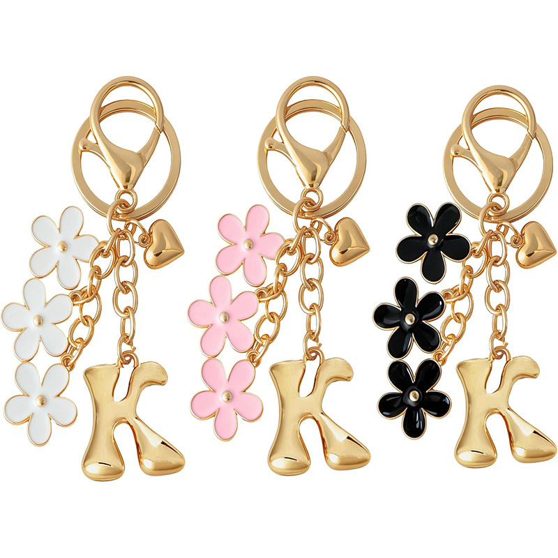 Popular Combination of New Foreign Trade Products: Multi-Color Flower Pendant Keychain, 26-Letter Charms, Small Accessories for Bags and Cars Popular Combination of New Foreign Trade Products: Multi-Color Flower Pendant Keychain, 26-Letter Charms, Small Accessories for Bags and Cars