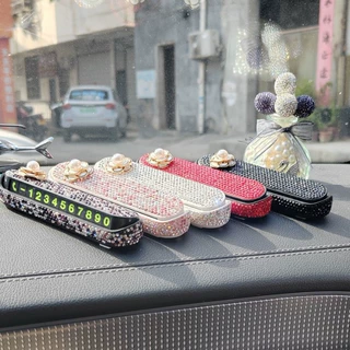 网红镶钻停车牌车载临时停车牌女士挪车移车号码牌车内创意摆件