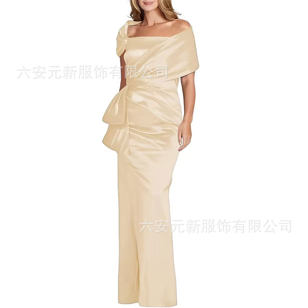 Comercio exterior de Europa y los Estados Unidos Amazon AliExpress nuevo vestido de baile de satén de cola de pez azul tibetano vestido de boda de madres
