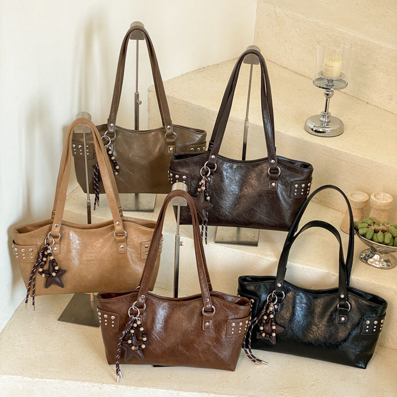 Túi tote nữ công suất lớn thiết kế tối giản phong cách Hàn Quốc, túi đeo vai đi làm — Deer Brown Không có mặt dây chuyền, Màu cà phê Không có mặt dây chuyền, Màu nâu không có mặt dây chuyền, kaki không có mặt dây chuyền chi tiết 1