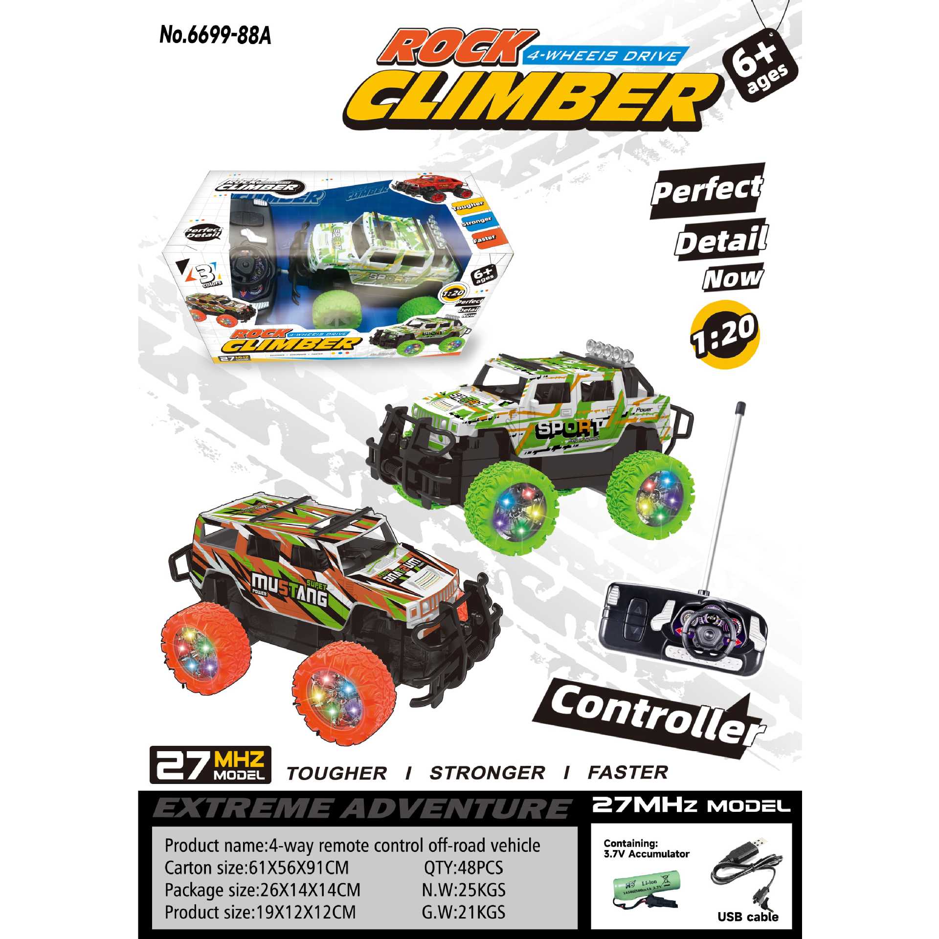 Coche de control remoto, coche de escalada todoterreno, coche de control remoto para niños transfronterizos, regalo para niños, carga para niños, juguetes del día de un niño